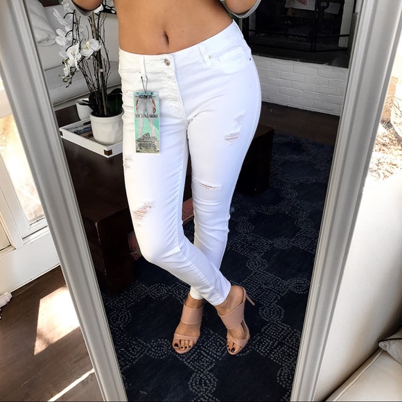 White Distressed REWASH Brand Jeans/Jeggings ☁️ - Picture 4 of 8